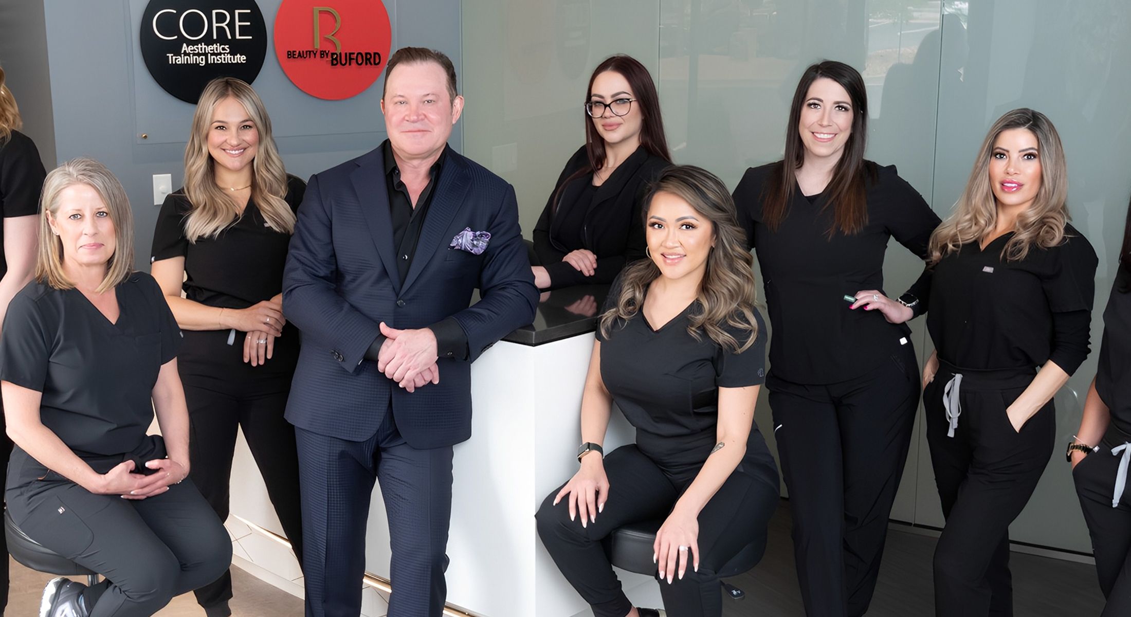 Group of professionals in a beauty training institute.