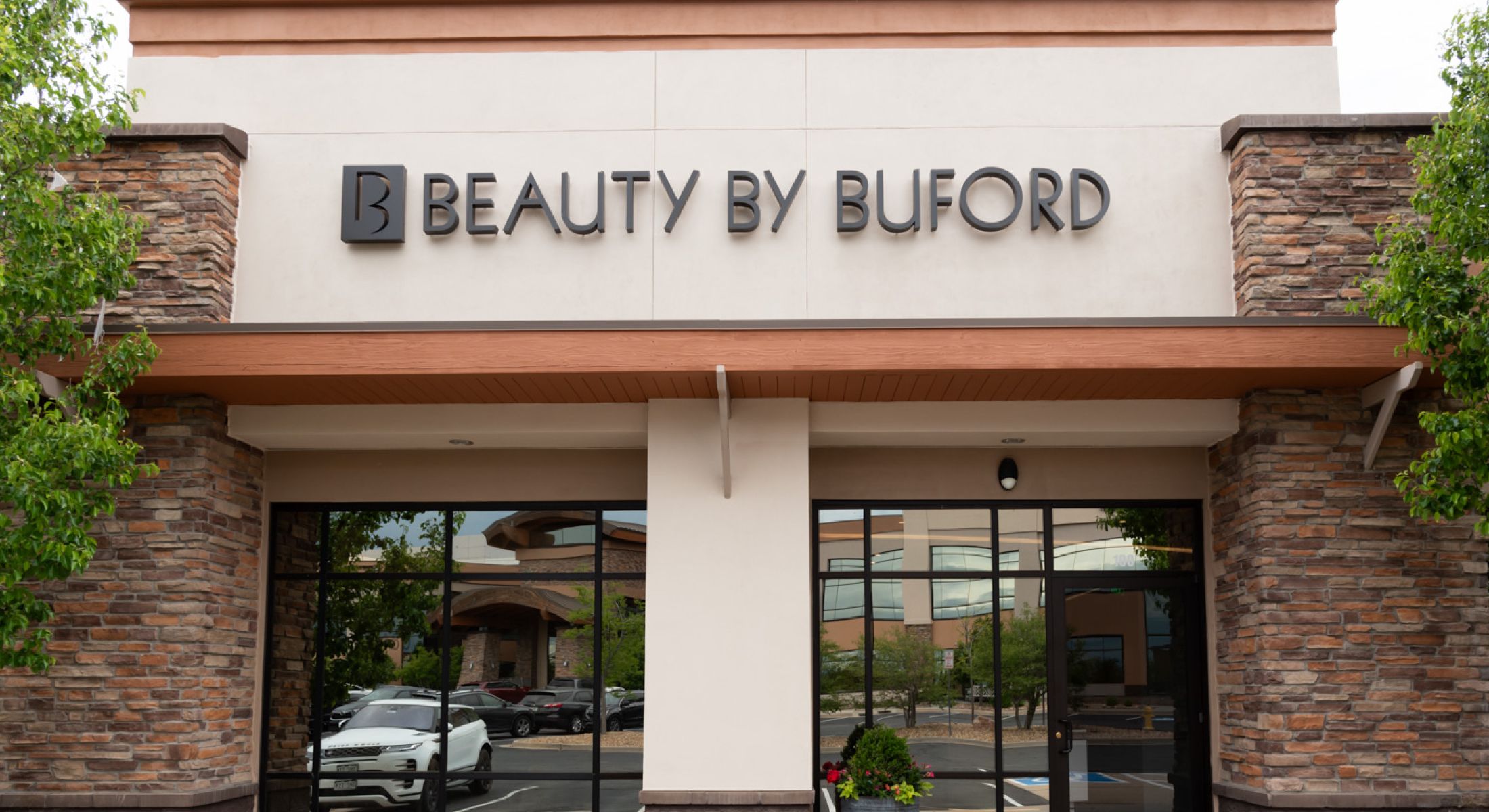 Beauty by Buford salon exterior sign.